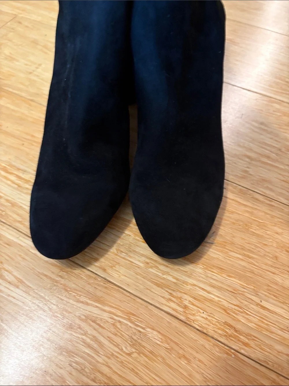 AD & Daughters Tovahni Black Suede Tie Bow Ankle Boots Size 7.5 minimalist comfy